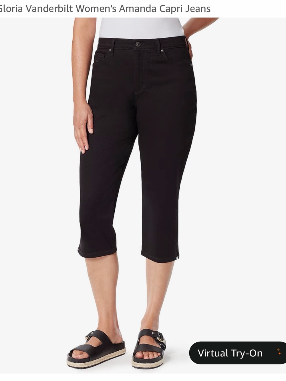 Gloria Vanderbilt Black Amanda Capri Jeans